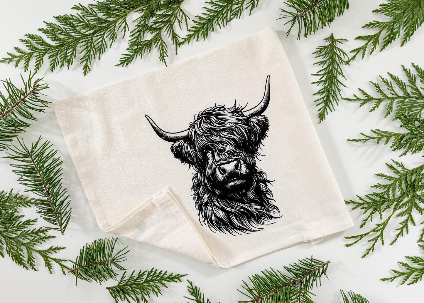 Highland Cow Tea Towel