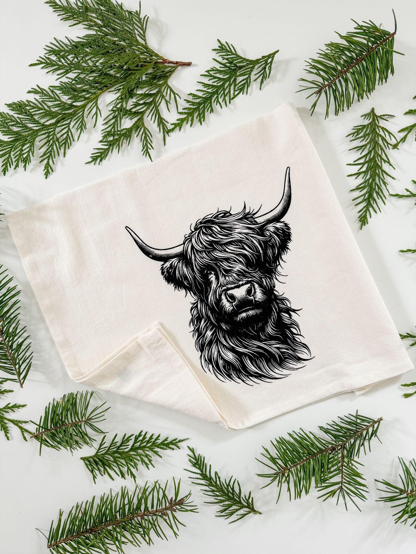 Highland Cow Tea Towel