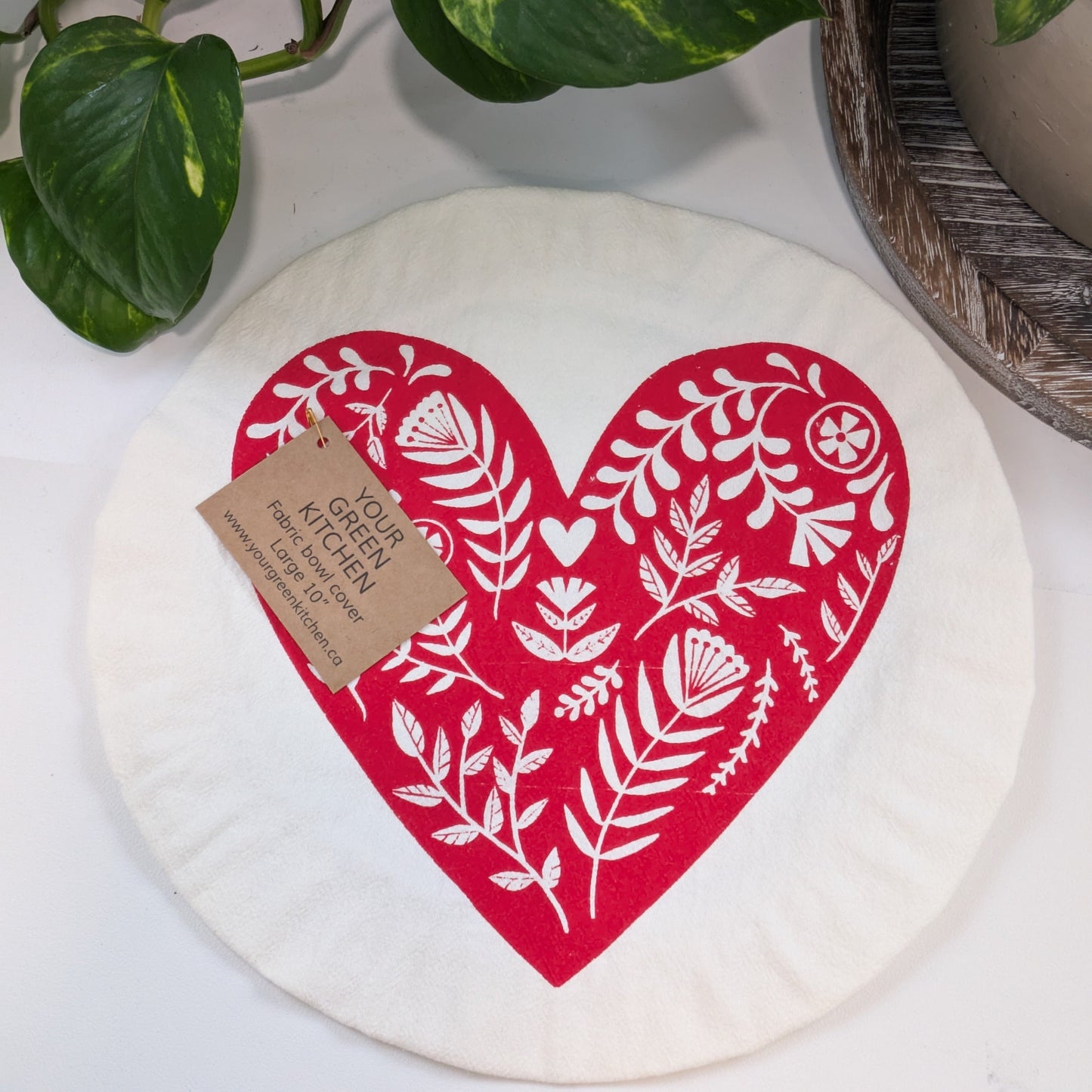 Floral Heart Large 10' Bowl Cover